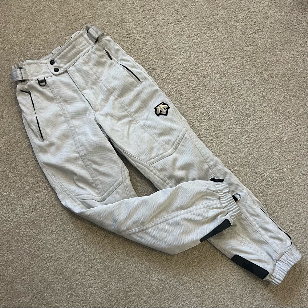 Descente Ski Snow Snowboarding Pants Men Size 34 Light Gray D9-8107 Bottom Zip